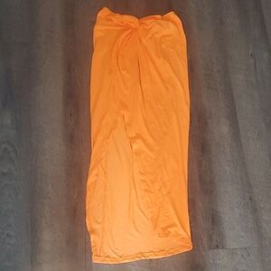 Vibrant Orange Womans Medium Maxi Skirt